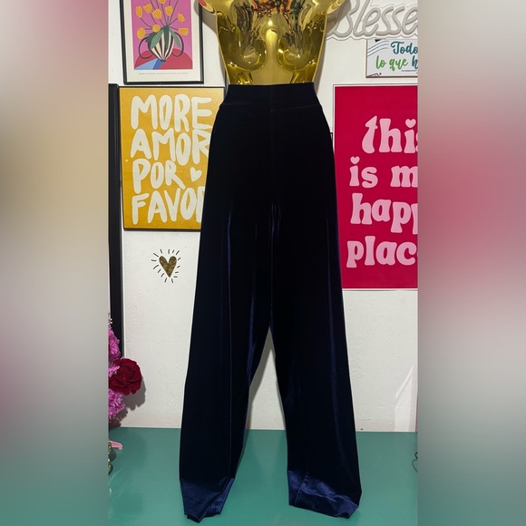 Jones New York Velvet Wide-Leg Pants - Dark Sapphire - Size XL - New with Tags